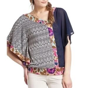 Anthropologie Vanessa Virginia Batwing Kimono Sleeve Asymmetrical Top Small